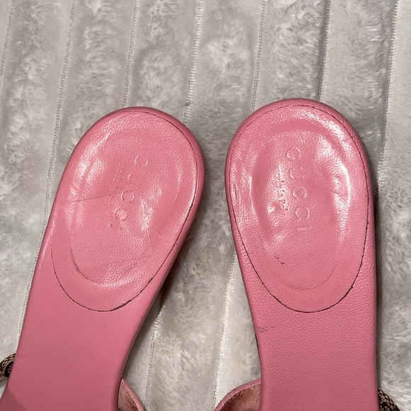 Gucci Y2K Pink Monogram Strappy Kitten Heels | Size 8 - Picture 7 of 14